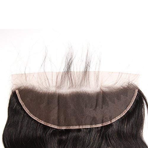 Grand Nature 20 Inch Transparent Lace Frontal Closure 13 x 4 Human Hair Body Wave Pre Plucked Ear To Ear Lace Frontals With Bangs Baby Hair Knots Can Be Bleached