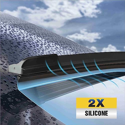 5 PLUS® Silicone Wiper Bades 28 14 Inch Replacement For TOYOTA Corolla 2023-2020 Prius C 2019-2012/HYUNDAI Elantra 2016-2011/HONDA Fit 2020-2009,Premium All-Season Automotive Replacement Wiper Blades