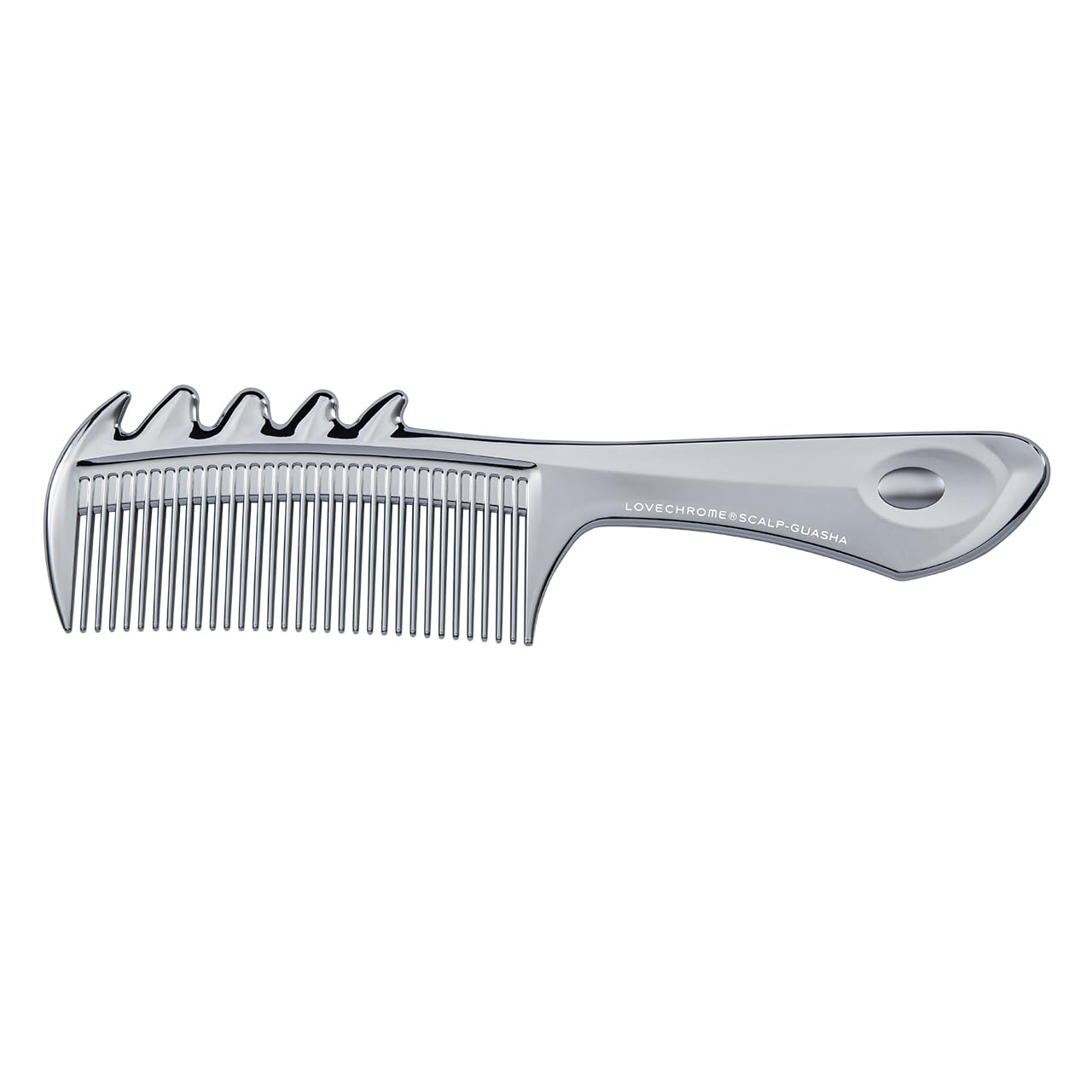 LOVE CHROME F SCALP-GUASHA SILVER/Japanese artisan hair comb