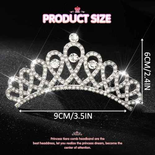 Yean Rhinestone Mini Hair Comb Silver Crystal Tiara Comb Princess Wedding Hair Accessories Decorations for Women