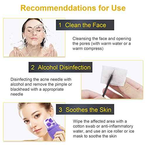 Pimple Popper Tool Kit, IUMAKEVP 15 PCS Professional Stainless Steel Blackhead Remover Comedone Extractor Tools for Removing Pimples, Blackheads, Zit on Face - Acne Removal Kit with Metal Case (Black)