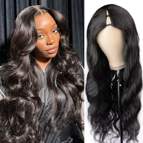 Body Wave V Part Wig Human Hair Glueless Clip In 100% Real Human Hair V-part Wigs No Glue No Sew In Upgrade U Part Wig For Beginners Friendly 200% Density 18 Inch