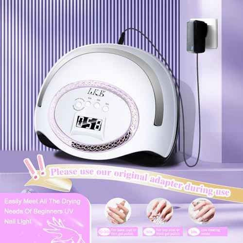 288W UV Nail Lamp, LKE UV Light for Gel Nails with 4Timers Professional UV Nail Light,LCD Display (Extra Medium)