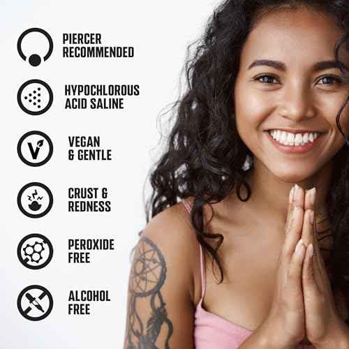 BRIOTECH Pierce Spray, Hypochlorous Acid, Gentle Piercing Aftercare, Calm Redness & Itch, Reduce Bumps, HOCl Saline Spray, Contact Free, No Rinse or Residue, Alcohol Free, 4 fl oz