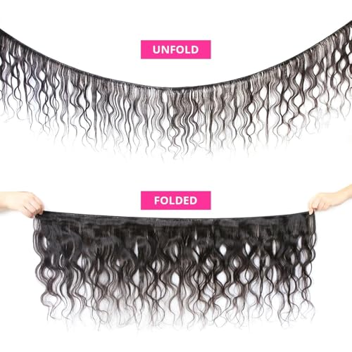 Body Wave Bundles Human Hair 20 22 24 Inch Human Hair Bundles 100% Unprocessed Brazilian Virgin Quick Weave 3 Bundle Human Hair Extensions for Black Women Natural Color