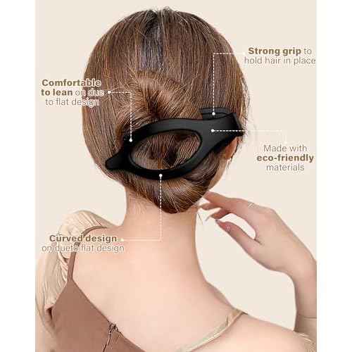 French Flat Hair Clips for Women - 6Pcs Flat Hair Claws for Thin Thick Hair Strong Hold No Slip Grip Hair Claw Clips for Women Girls (Matte(Neutral colors))