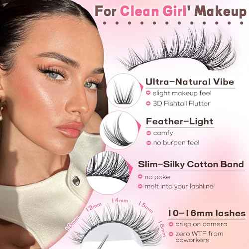 Lash Clusters Kit Wispy Eyelash Clusters Lashes Natural DIY Lash Extension Kit 10-16mm Cluster Eyelash Extensions Kit 300pcs C Curl Individual Lashes Cluster Eyelash (No Tweezers)