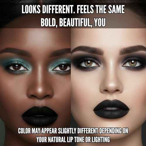 Mynena Black Long Lasting Lipstick for Women Waterproof & Transfer-Proof | Hydrating with Shea Butter | Bold Pigment Intense Matte Color Lip Stain | Talc-Free & Vegan Product that Performs | Linda