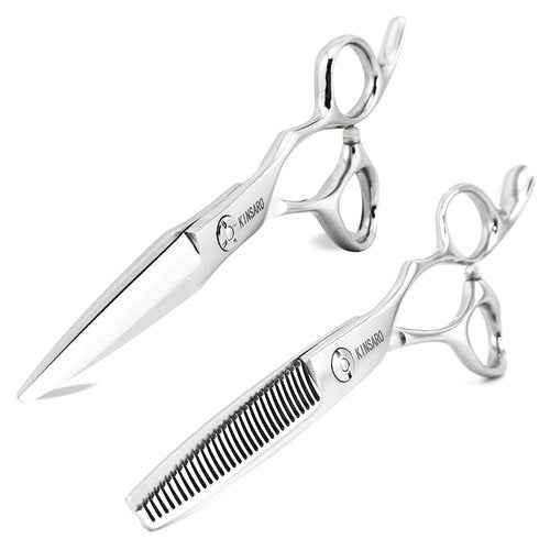 Barber Scissors Set 6 Inch Hair Scissors Set Hair Shear Professional Haircut Shears Hairdresser Thinning Shears 440C Kinsaro