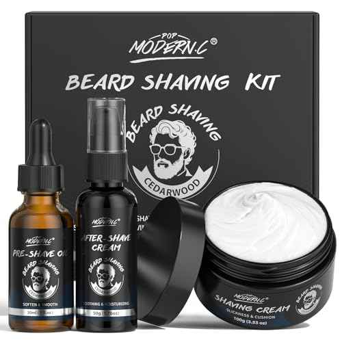 3Pcs Shaving Kit For Men Gift Basket For Christmas Birthday Valentine's Father's Day Mens Shaving Kit For Dad Men Husband Boyfriend Includes Shaving Cream Pre Shave Oil After Shave Cream