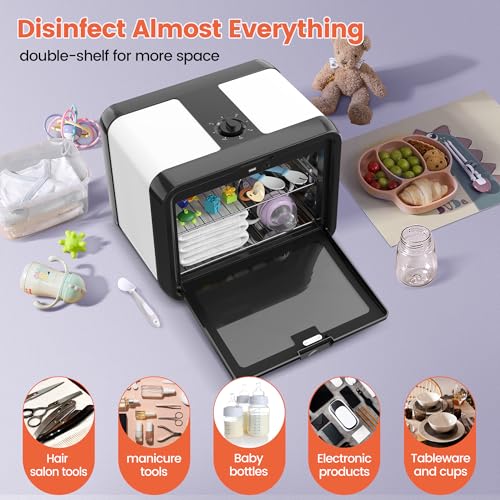 SalonDepot UV Sanitizer Cabinet Professional Disinfection Box 8L Capacity for Salon Tools, Manicure Set, Smartphones and Home Use (Black)