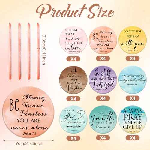 36 Pcs Christian Compact Mirrors for Women Inspirational Bible Verse Scripture Pocket Mirrors Bulk Mini Purse Makeup Mirror for Grandma Pastor's Wife Christmas Thanksgiving Church Party Favor