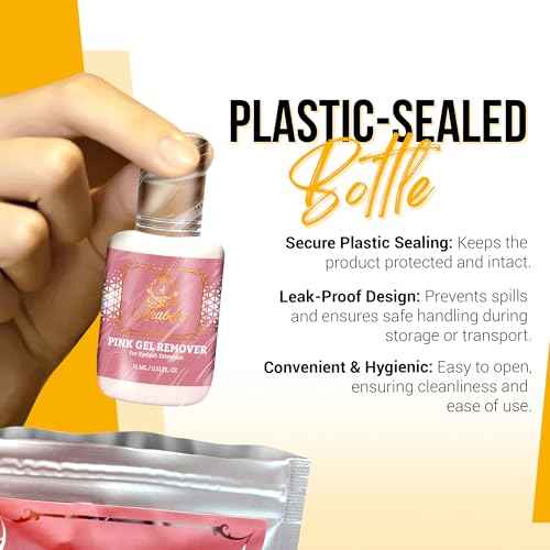 Forabeli Pink Gel Lash Remover for Eyelash Extensions, 15ml, Safe and Gentle Formula, Easy to Apply, Versatile and Efficient