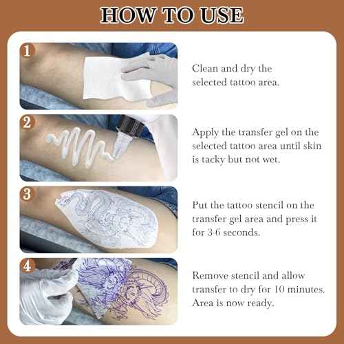 Tattoo Stencil Transfer Gel Solution, Tattoo Stencil Gel, Tattoo Transfer Gel for Transfer Stickers Paper Machine Stencils, Tattoo Supplies Accessories for Tattoo Artists & Beginners