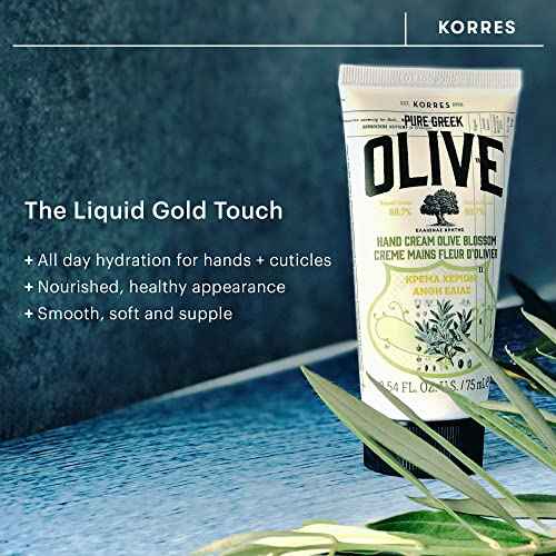 KORRES Body Care Collection, Pure Greek Olive Oil Shower Gel, Body Lotion and Hand Cream Moisturizer for Dry Skin, Moisturizing and Hydrating for Smooth, Supple Skin, Olive Blossom, 3 Piece Gift Set