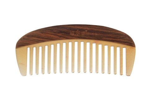 TAN MUJIANG Wooden Sheep or Cow Horn Comb Smooth Luxury Set, Anti-Static YTB 5-11 with Case