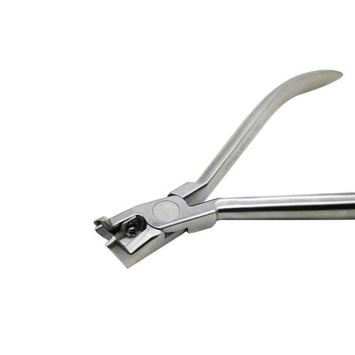Dental Orthodontic Distal Cutter Plier, Flush Cutter With Safety Holder, Cuts Wire Up To .021" x .025" (.53 mm x .64 mm), Standard Head Long Handle