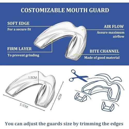 Mouth Guard for Clenching Teeth at Night, Night Guards for Teeth Grinding, Mouth Guard for Grinding Teeth at Night, Reusable Teeth Grinding Mouth Guard, Mouthguards for Grinding of Teeth (4 Piece Set)