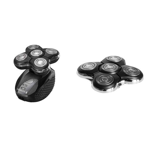 Bundle of Remington Balder Pro Head Shavers for Bald Men, Cordless Skull Shaver, 100% Waterproof for Wet & Dry Shaving, Black + Balder Pro Head Rotary Shaver Head Replacement Assembly