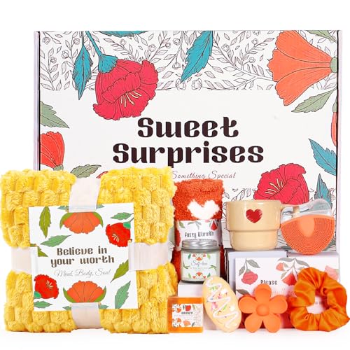 Self Care Gifts for Women, Birthday Gifts, 10pcs Get Well Soon Basket Care Package Thank You Spa Gifts Unique Gifts for Women Her Mom Best Friend Sister Sweet Surprises