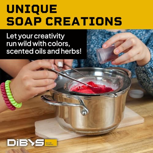 DIBYS DIY Soap Making Kit for All | SLS-Free Transparent Glycerin Soap Base | Homemade Soap Kit for Beginners with Essential Oils, Colors & Ingredients | Arts & Crafts Gift Ideas