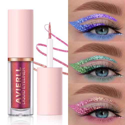 Glitter Liquid Eyeliner Set, 8 Colors, Long-lasting Waterproof Colorful Shimmering Glitter Liquid Eyeshadow, Easy To Apply, No Smudging, Fast-drying, Long-lasting Eye Makeup Gift Set (8pcs SET B)