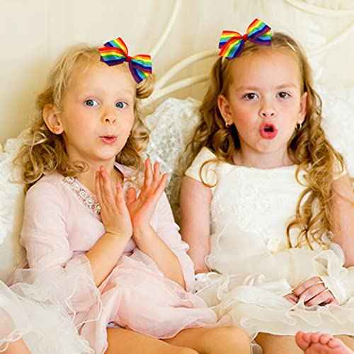 Gay Pride Day Rainbow Accessories: Hair Bows, Clips, Claws, and Pins for Kids and Women - Party Fun