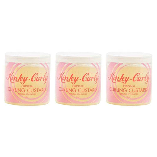 Kinky Curly Original Curling Custard Natural Styling Gel 8oz Pack of 3