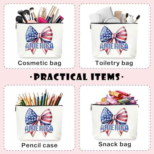 American Flag Makeup Bag Cosmetic Bag, Gifts For Birthday Mothers Day Christmas Independence Day, Patriotic Decorations.