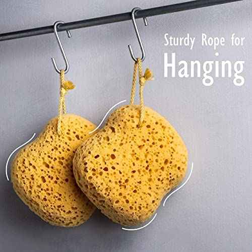 myHomeBody Bath Sponge, Foam Loofah, Body Scrubber for Bathing, Exfoliating Shower Pouf for Shower ? Large Size, Lots of Lather, Curvy, 3 Pack