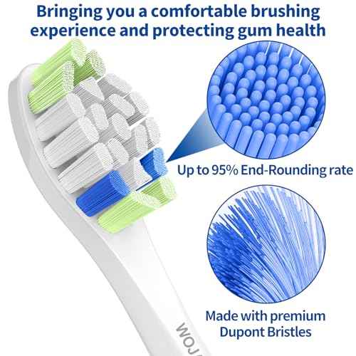 Replacement Toothbrush Brush Heads Compatible with Philips Sonicare Electric Toothbrushes with Click-on System Dupont Bristles for Optimal Plaque Remove, Pack of 10, White