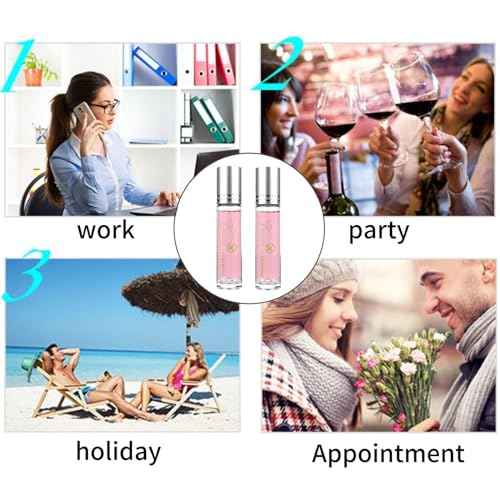 3Pcs Phero Perfume, Pheromones Perfumes for Women, Long Lasting Women's Cologne, Pheromone Perfumes Attract Men, Women's Perfume, Roller Ball Design, Portable and Fruity