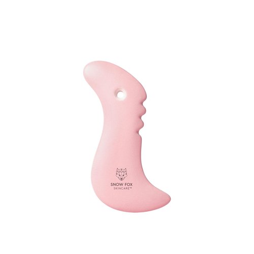 Snow Fox Porcelain Facial Gua Sha Tool | Sculpting Massager for Face Contouring, Lymphatic Drainage & Jawline Shaping | Acupressure Therapy Device | Reflexology Face Care (Blossom Pink)