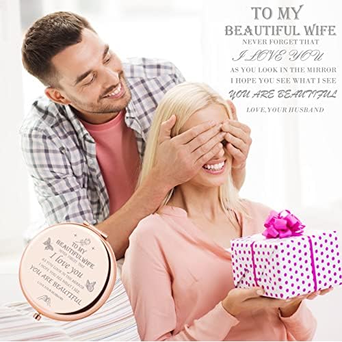 Gifts for Wife from Husband- I Love You Wife Gifts Compact Mirror- Romantic Gifts for Wife Anniversary - Wife Birthday Gifts from Husband for Mothers Day, Wedding, Valentines or Christmas