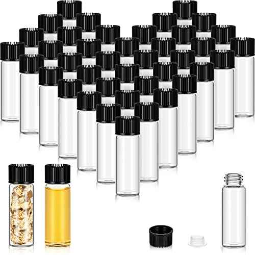 Lallisa 80 Pcs 5 ml Small Glass Vials with Screw Caps and Plastic Stopper Anointing Oil Sample Clear Bottles Leakproof for Liquids Aromatherapy Fragrance Lightweight Perfume Travel