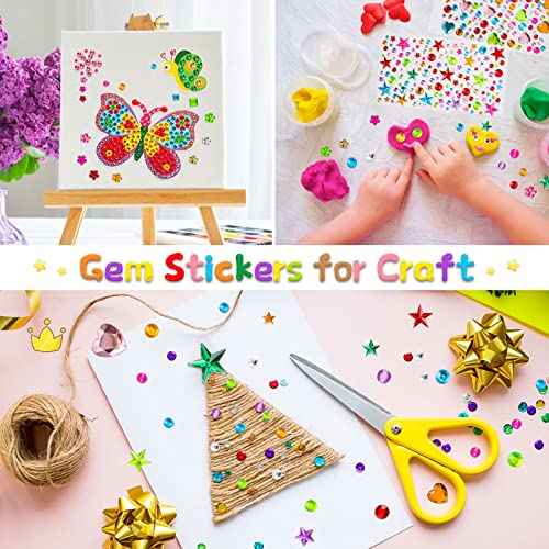 Gem Stickers, 1510pcs Rhinestone Stickers for Crafts, Self Adhesive Jewel Stickers, Acrylic Bling Gems Jewels Stickers for Crafts, Stick on Gems for DIY, Crafts, Craft Supplies for Kids