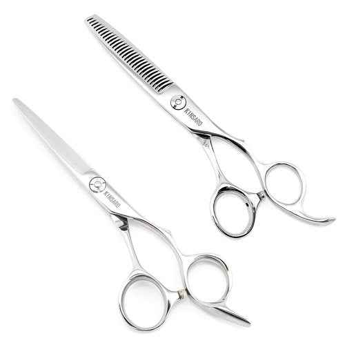 Hair Scissors Set 5.75 Inch Hair Cutting Shears 6 InchThinning Shears for Men Hair Thinning Scissors 440C Kinsaro