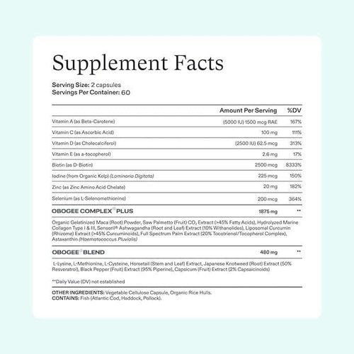 OBOGEE Women's Balance Hair Growth Supplements Proven Hair Supplement for Visibly Thicker Hair and Scalp Coverage, Dermatologist (1 PACK) (Pack, 240, Count)