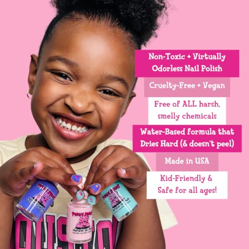 Piggy Paint 100% Non-toxic Girls Nail Polish - Safe, Chemical Free Low Odor for Kids, Rainbow Sprinkles 2 Polish Gift Set