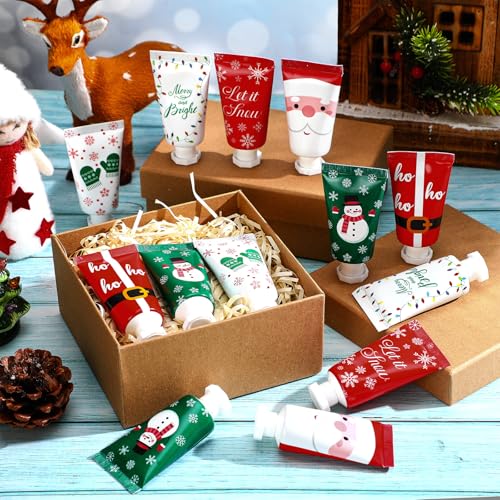 24 Pieces Christmas Hand Cream Gift Set Mini Travel Size Lotion Bulk Beauty Advent Calendar 2025 Holiday Stocking Stuffers for Women Mom Cowrkers Dry Cracked Hands, 30 ml, 6 Natural Plant Fragrances