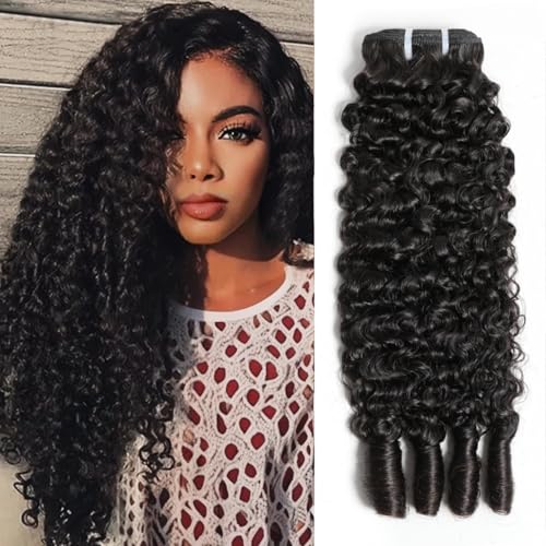 Burmese Curly Human Hair Bundles 26 Inch Deep Wave 1 Bundle 100% Unprocessed Burmese Raw Real Human Hair Bundles With Spiral Curly End Natural Color for Women
