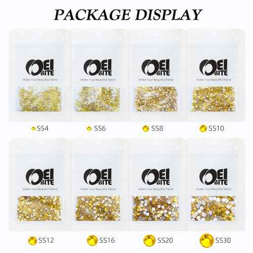Citrine Flatback Rhinestones, Glass Rhinestones for Nail Art and Craft, Glue Fix, Loose Crystal Gemstones(Yellow, SS20, 1440pcs, 4.6-4.8mm)