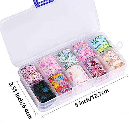 Nail Foil, DANNEASY 30 Rolls Nail Art Foil Transfer 3D Flower Stickers for Nails Blossoms Foils Nail Wraps for Nails Art Decorations Manicure Supplies