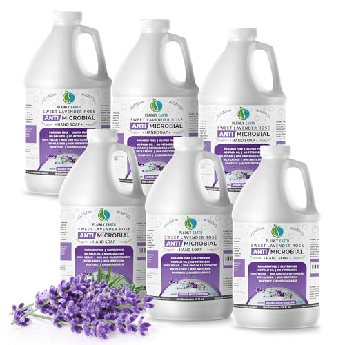 Antimicrobial Liquid Hand Soap (6 x 64 Oz) - Antibacterial Soap Refill - Hand Soap Refill Bottle - Cruelty Free Moisturizing Soap, Sweet Lavender Rose