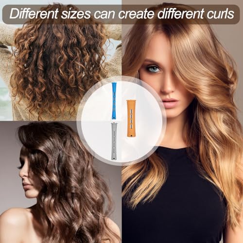 108 Pieces Hair Perm Rods Set, 3 Sizes Cold Wave Rods Hair Rollers Heatless Perming Rods Set with Pintail Comb or Long & Short Hair DIY Different Hairdressing Styling Tool