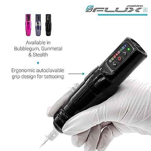 Microbeau - Flux S Wireless Tattoo Machine with 1 PowerBolt - Stealth - Wireless Tattoo Machine Pen for Microblading Lips, Eyeliner & More