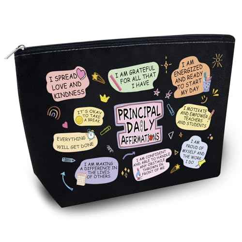 Principal Appreciation Gifts for Women Assistant Principal Gifts for Women National Assistant Principals Week Teacher Appreciation Day Birthday Retirement Daily Affirmations Makeup Bag