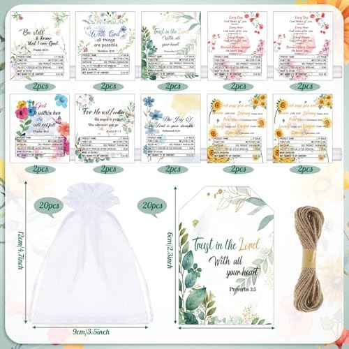 20 Set Christian Religious Gift Bulk Lip Balms for Women Men Christian Religious Church Party Favors Bulk Bible Verse Lip Balm with Scripture Inspirational Gift for Coworkers Staff Employee