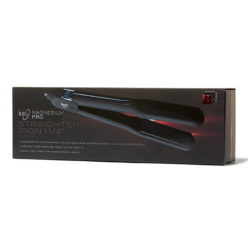 Ion Magnesium Flat Iron 1¼ inch, Heats to 450 °F for Fast, Sleek Styling