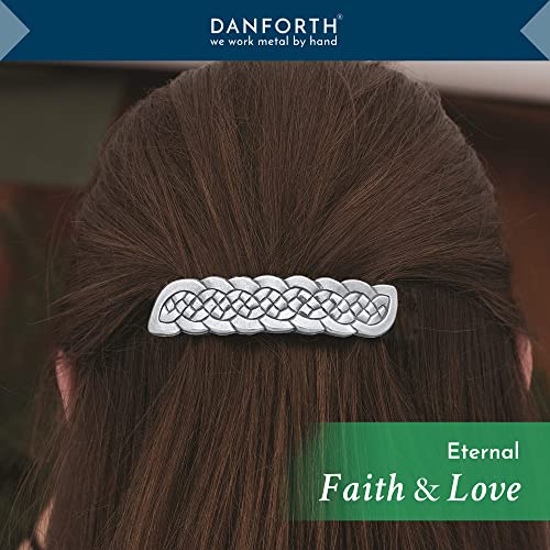 Danforth ? Celtic Knot Barrette Large ? Handcrafted Pewter Celtic Barrettes For Women ? Large French Clip ? Thick Hair Friendly ? 3 ¨ö¡± Long by ¨ú¡± High, Made In USA